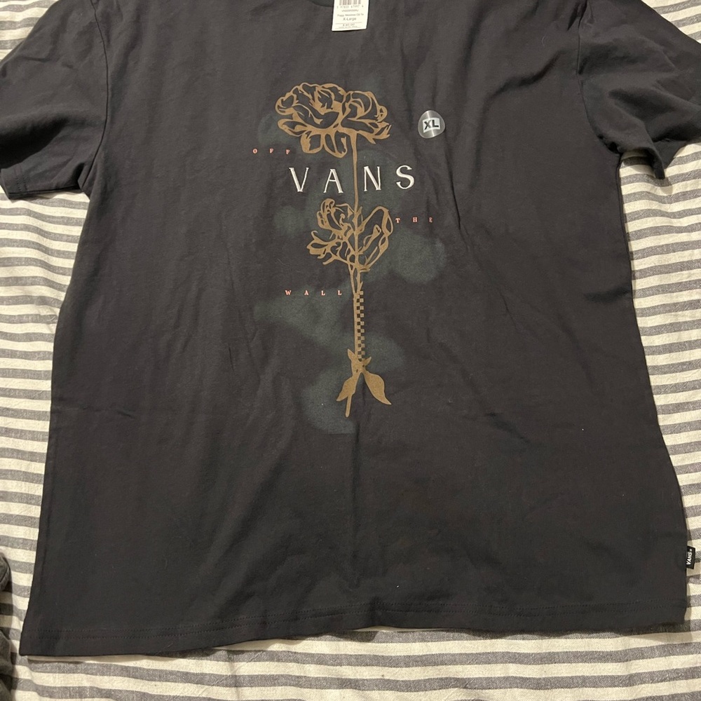 Vans Black and Brown Floral Graphic Tee